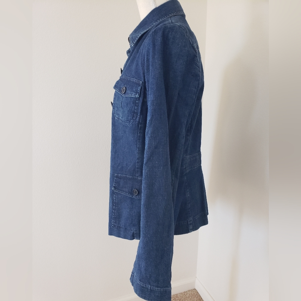 Denim Button Front Jacket - Picture 3 of 5